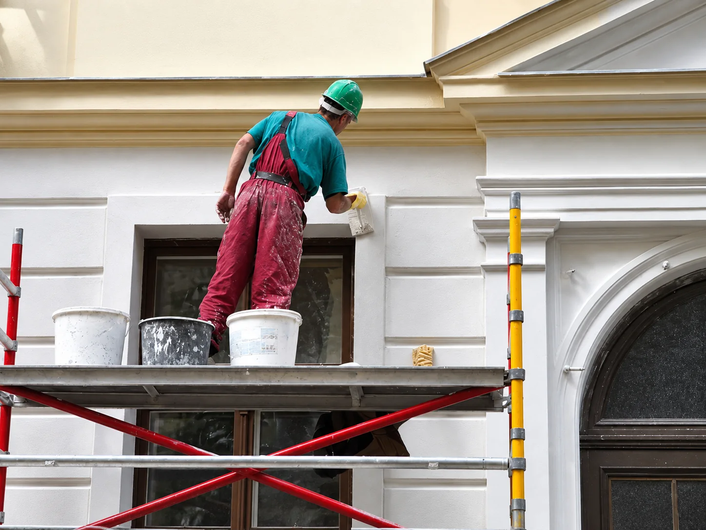 Professional exterior facade painting project